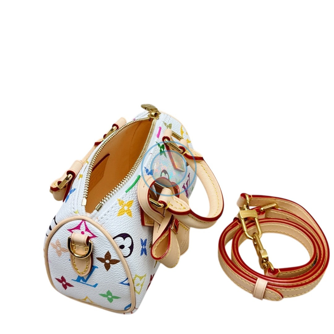 LV x Murakami 2025 Multicolor Nano Speedy - White
