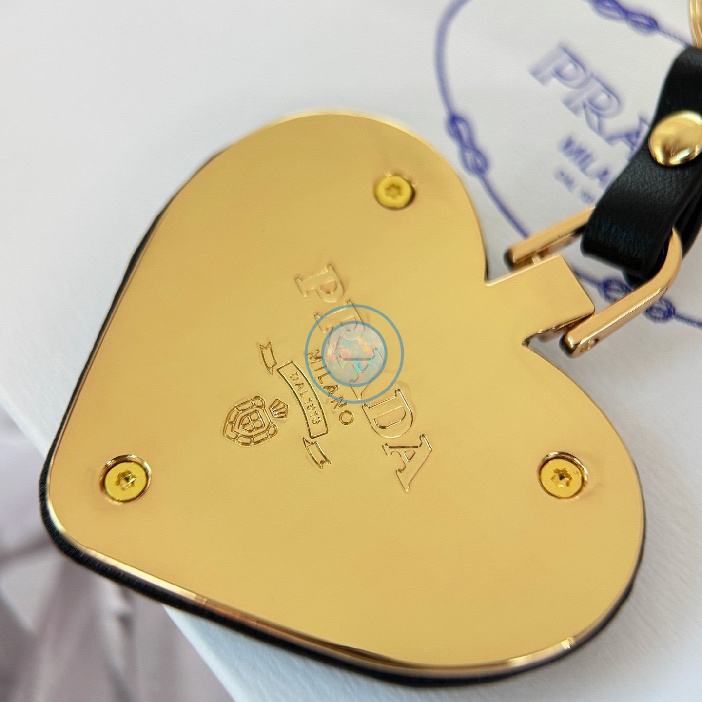 Prada Leather Heart Keychains