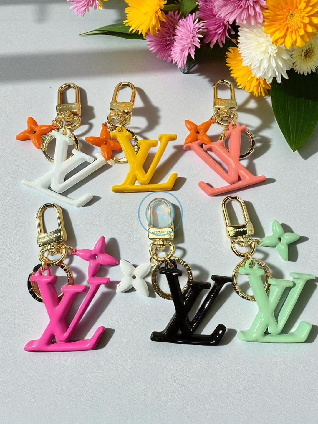LV Colorful Logo Keychain