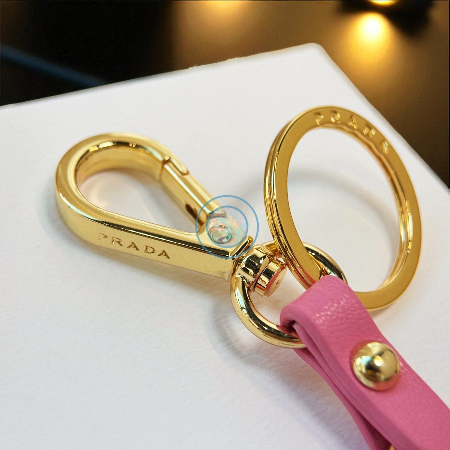 Prada Leather Heart Keychains
