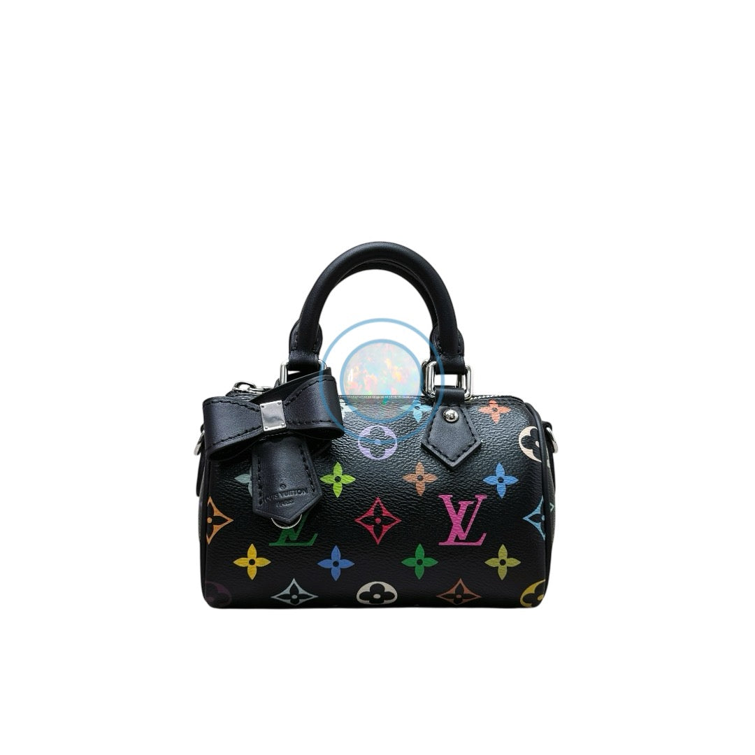 LV x Murakami 2025 Multicolor Nano Speedy - Black