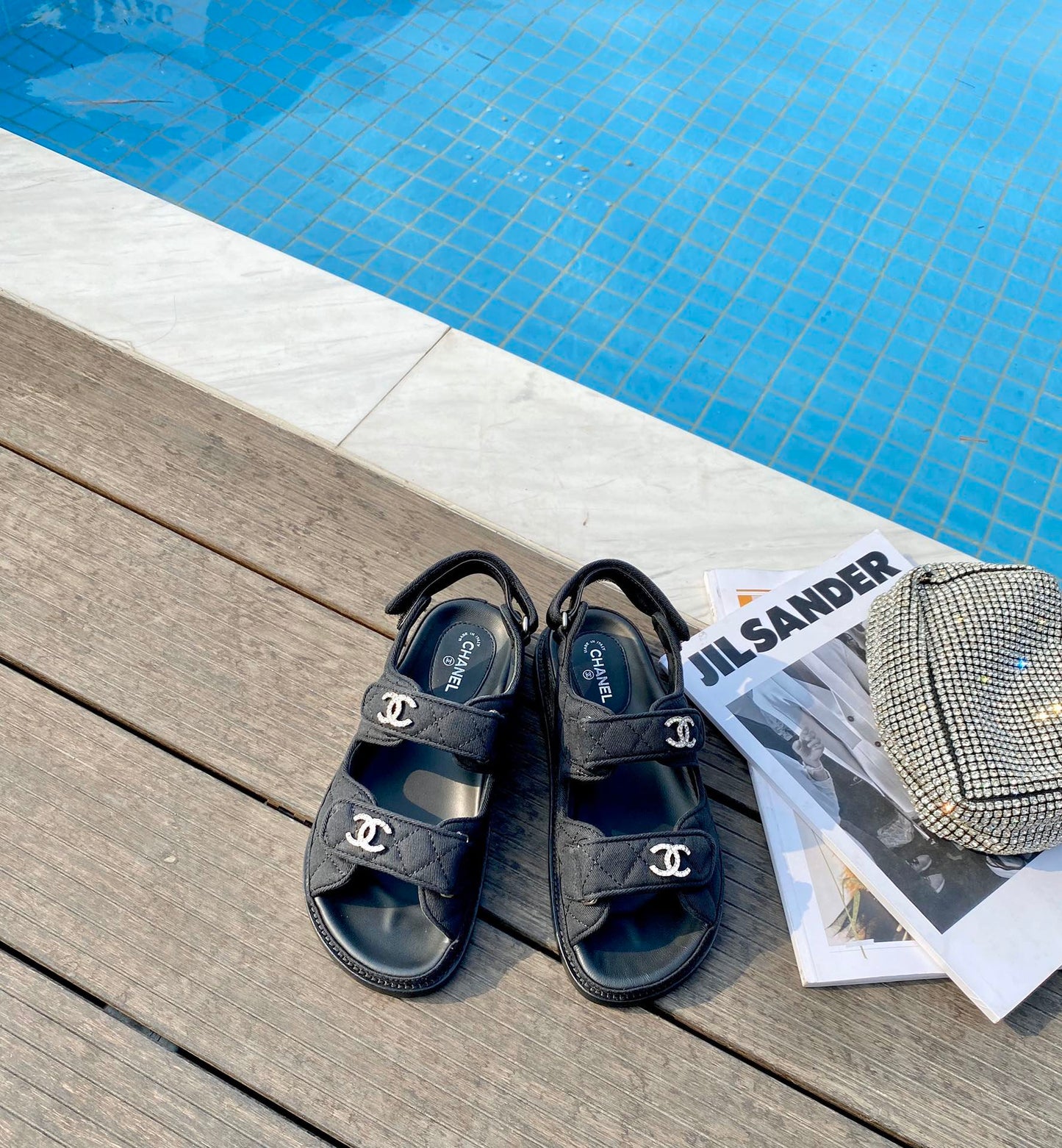 Chanel Quilted Dad Sandals - Black