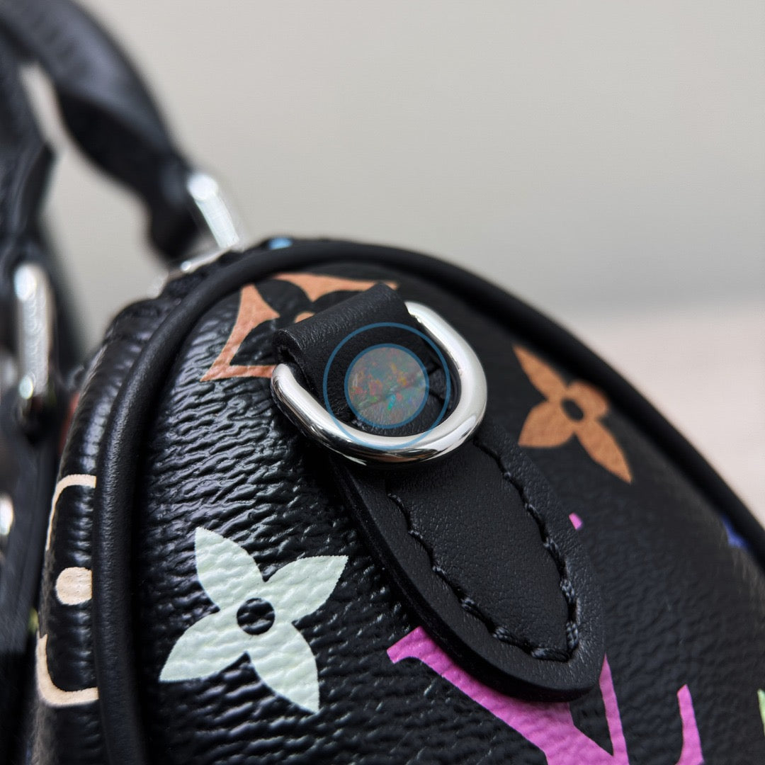 LV x Murakami 2025 Multicolor Nano Speedy - Black